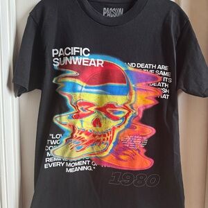 PacSun Black Multicolor Skull Tee